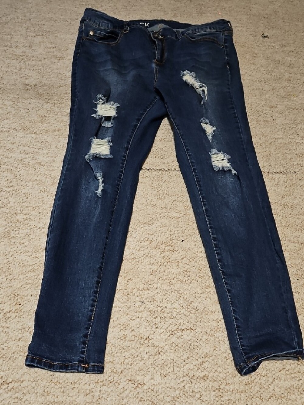 torrid Dark Indigo Distressed Skinny Jeans - Picture 2 of 7